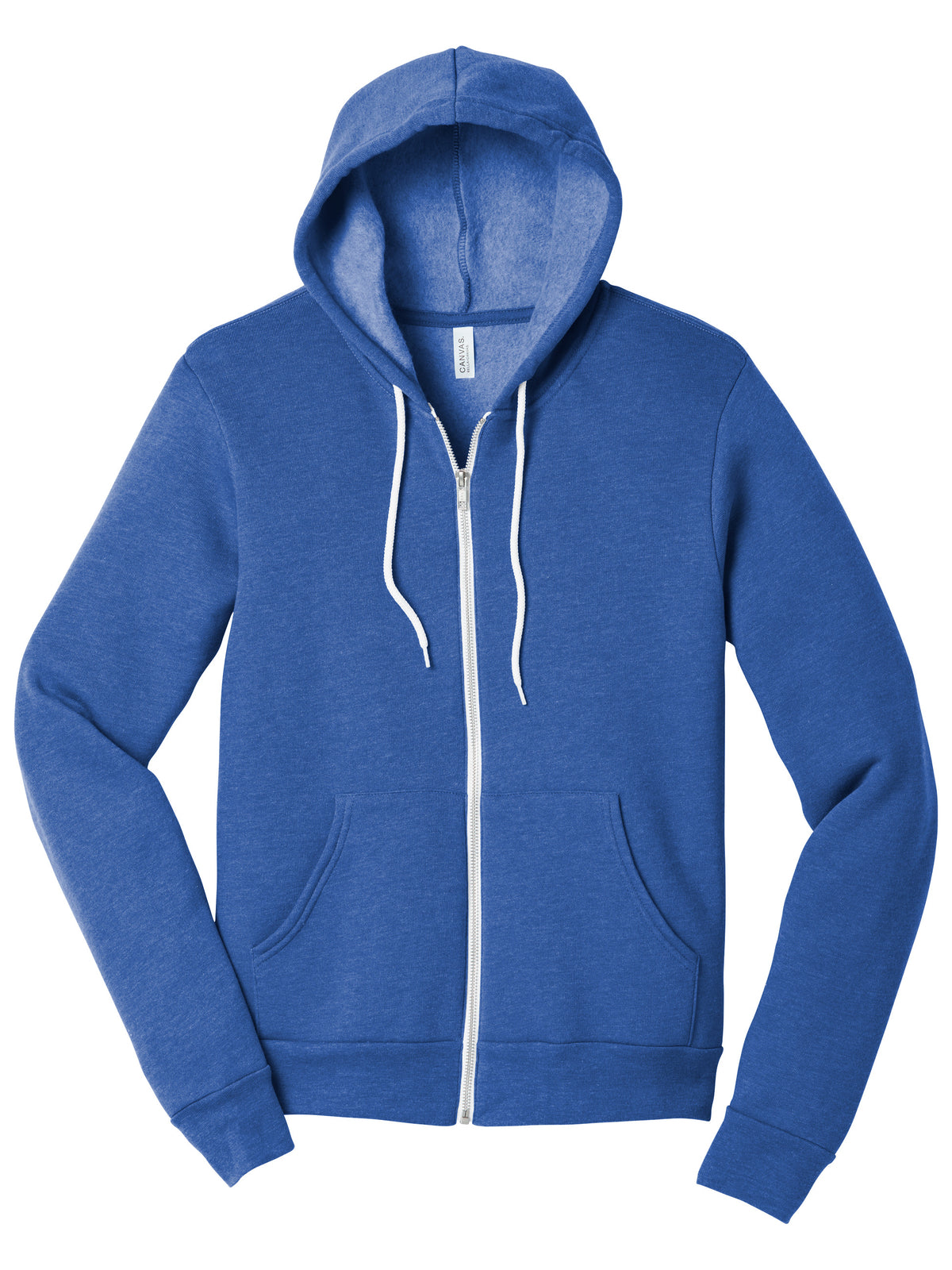 Unisex 2-Pocket Full-Zip Hoodie - BC3739 - Heather True Royal