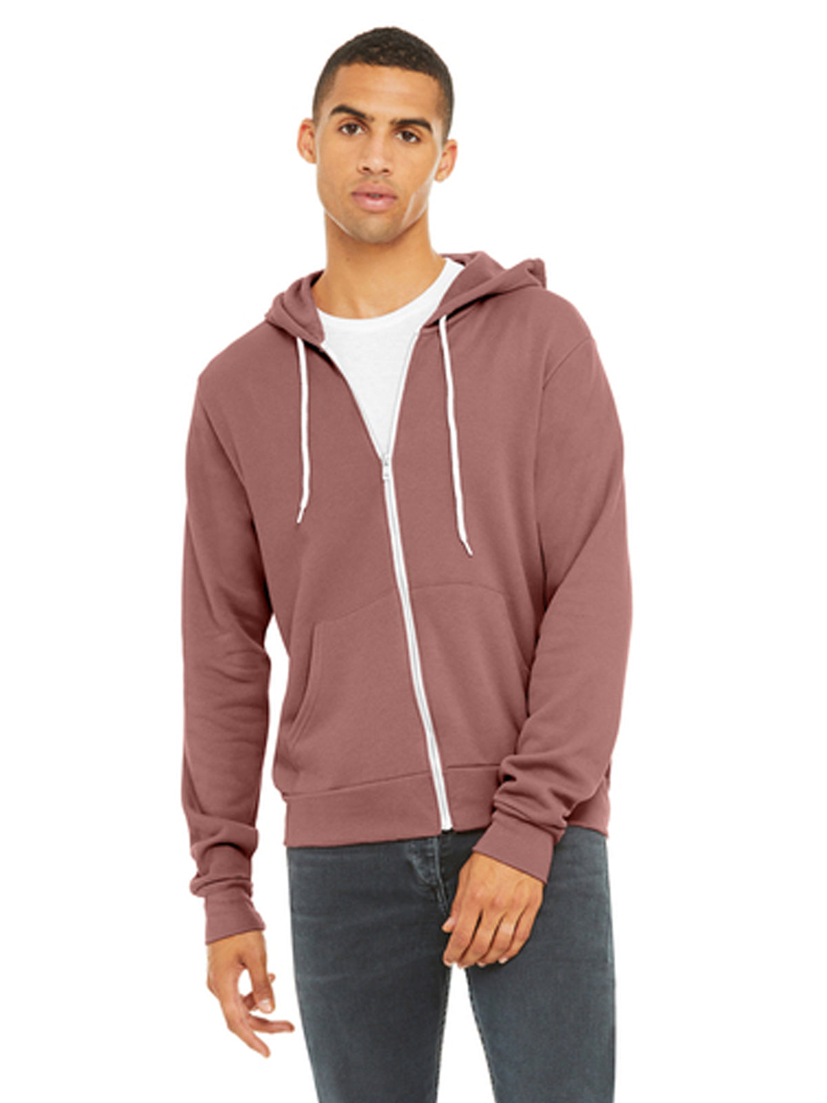 Unisex 2-Pocket Full-Zip Hoodie - BC3739 - Mauve
