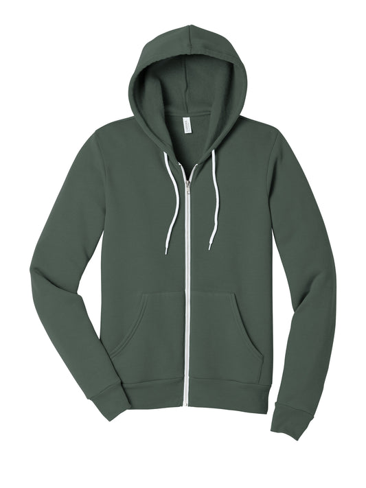 Unisex 2-Pocket Full-Zip Hoodie - BC3739 - Military Green