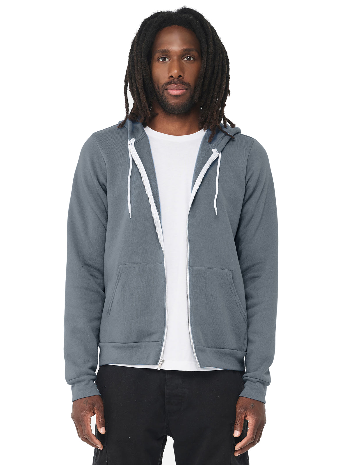 Unisex 2-Pocket Full-Zip Hoodie - BC3739 - Steel Blue