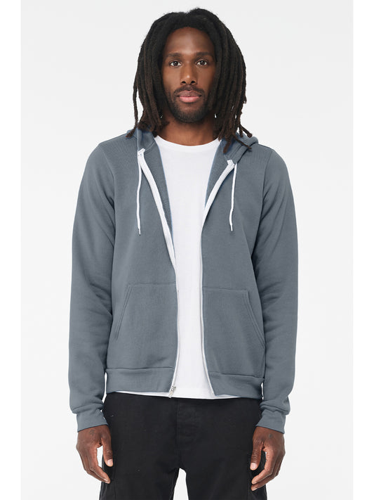 Unisex 2-Pocket Full-Zip Hoodie - BC3739 - Steel Blue