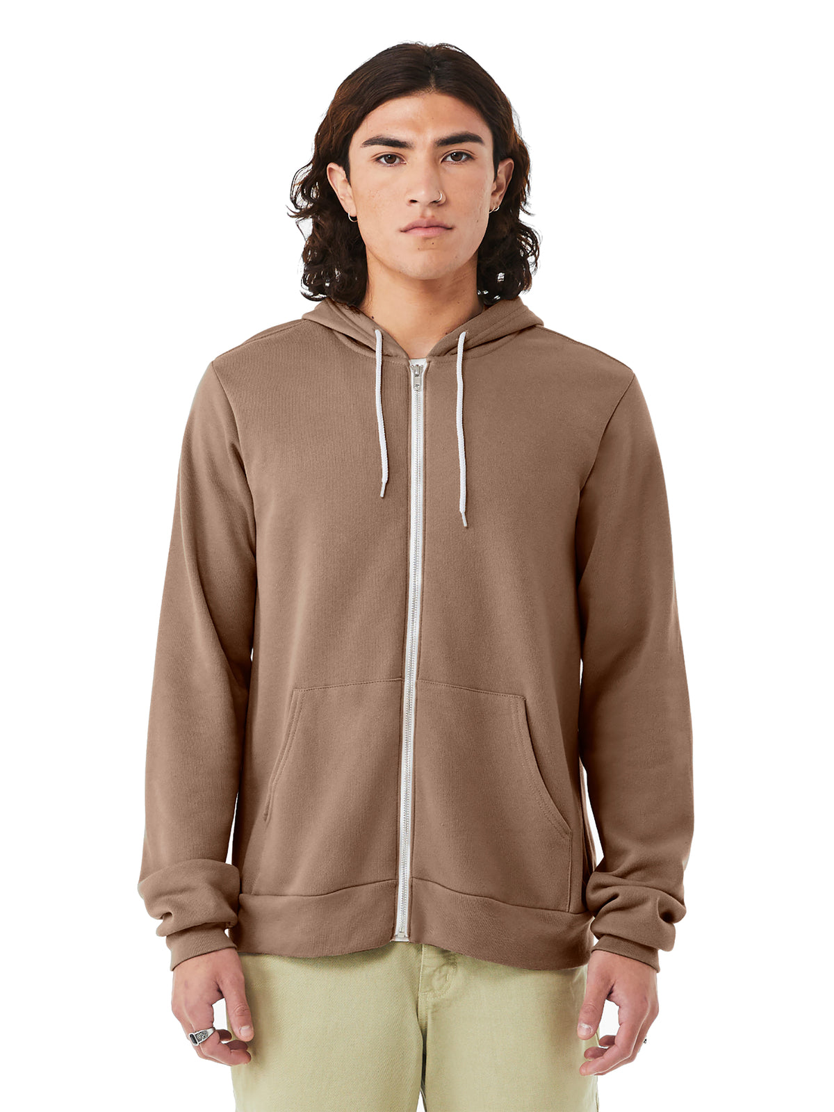 Unisex 2-Pocket Full-Zip Hoodie - BC3739 - Vintage Brown