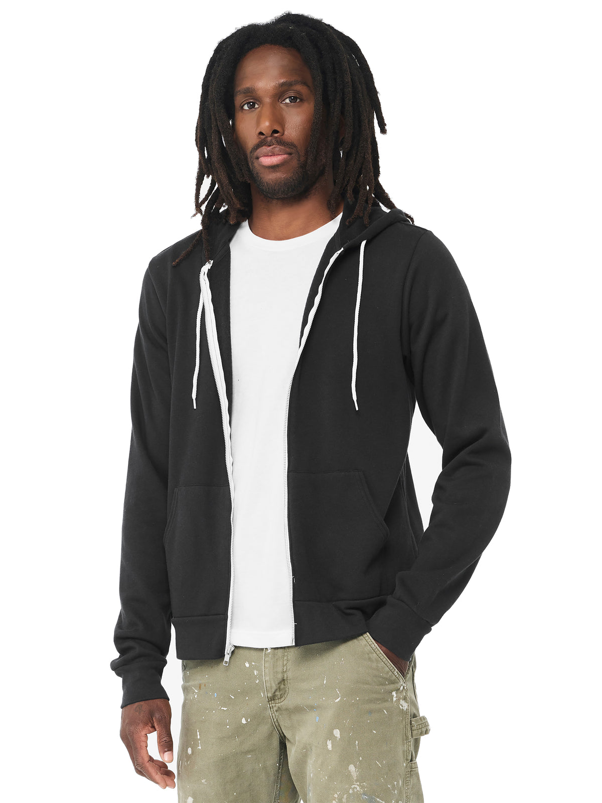 Unisex 2-Pocket Full-Zip Hoodie - BC3739 - Vintage Black