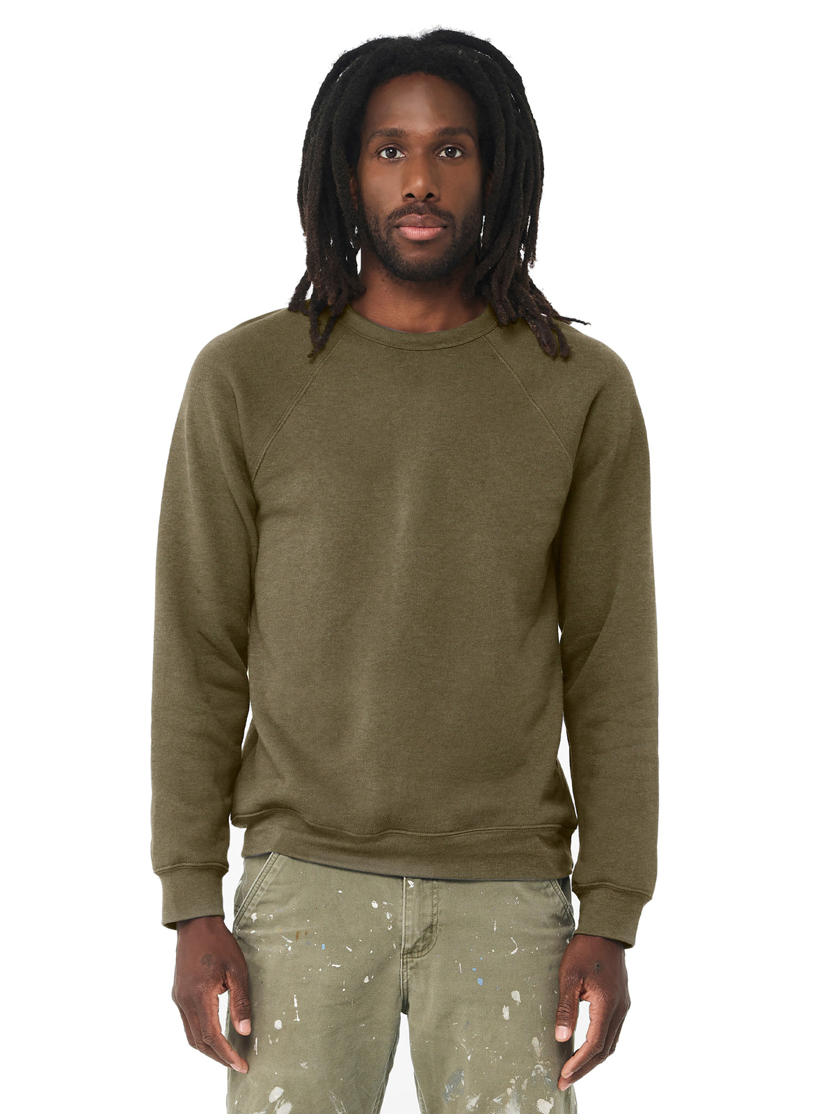 Unisex Raglan Sweatshirt - BC3901 - Heather Olive
