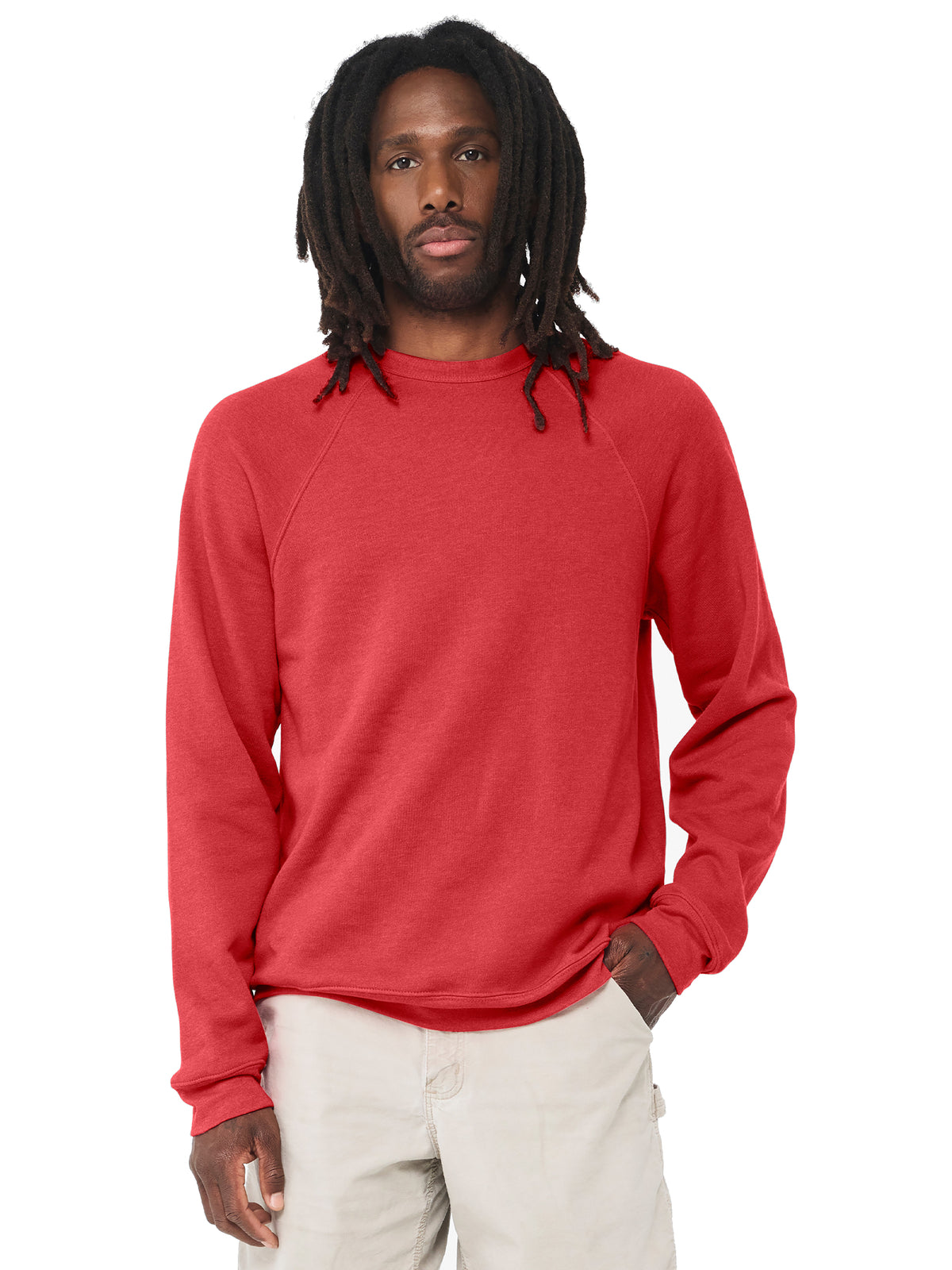 Unisex Raglan Sweatshirt - BC3901 - Heather Red