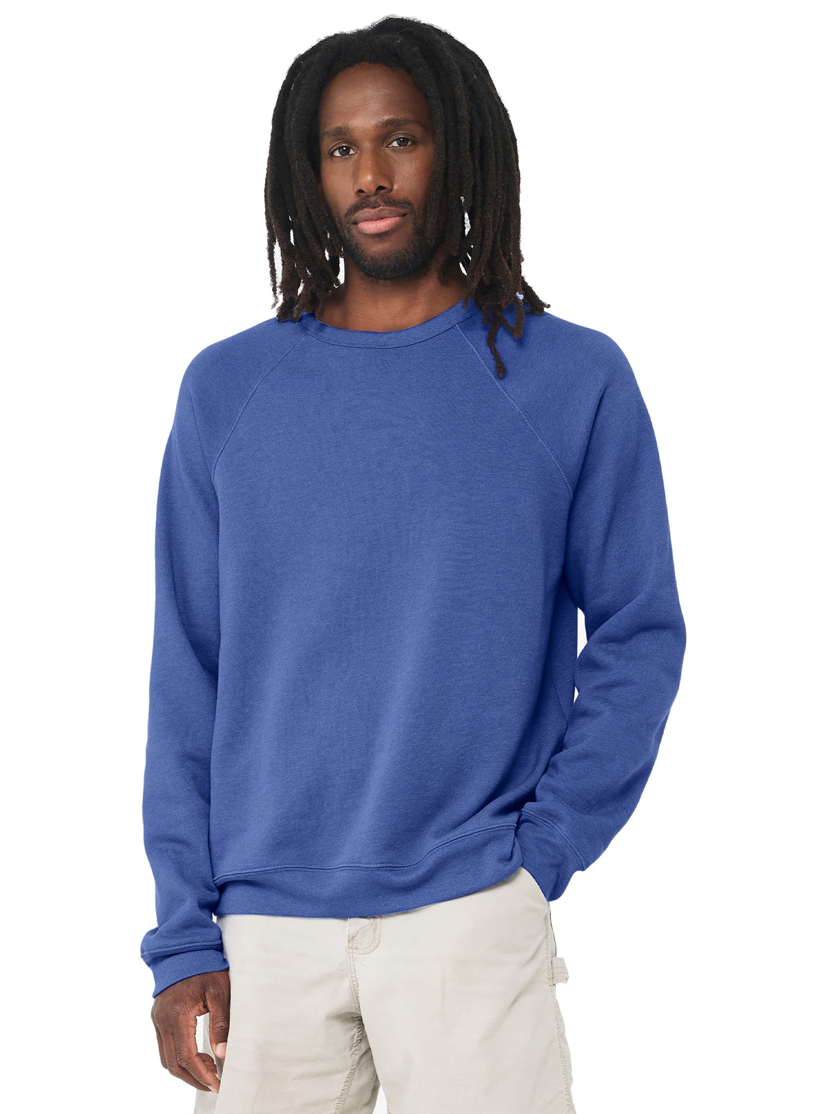 Unisex Raglan Sweatshirt - BC3901 - Heather True Royal