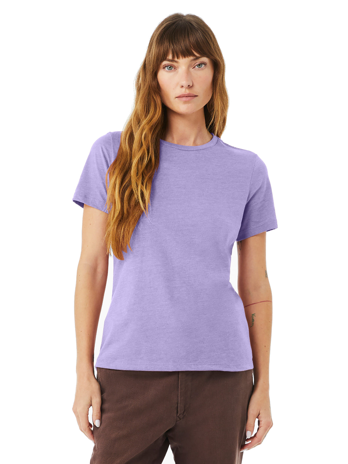 Women's Relaxed CVC Tee - BC6400CVC - Heather Dark Lavender