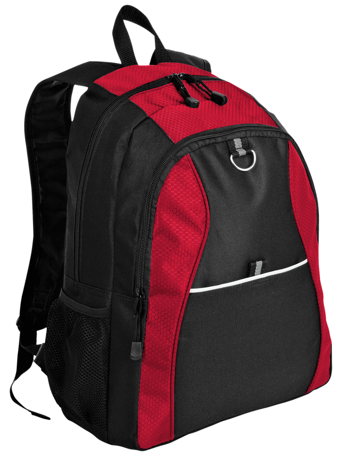 Contrast Honeycomb Backpack - BG1020 - Red/Black