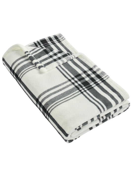 Ultra Plush Blanket - BP31 - Black/ White Plaid