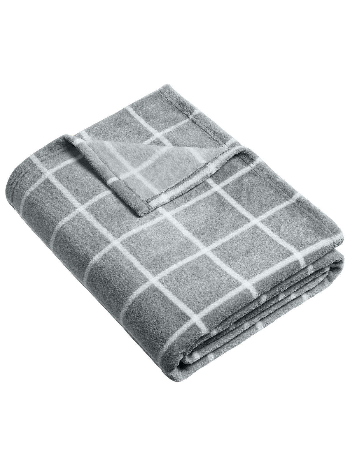 Ultra Plush Blanket - BP31 - Gusty Grey/ Marshmallow Check