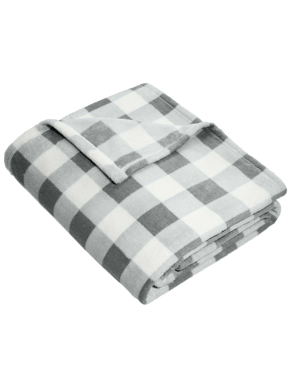 Ultra Plush Blanket - BP31 - Marshmallow/Monument Grey Check