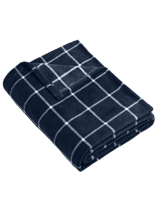 Ultra Plush Blanket - BP31 - River Blue Navy/ Marshmallow Check