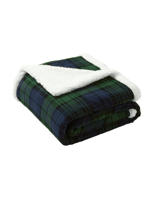Flannel Sherpa Blanket - BP43 - Black Watch