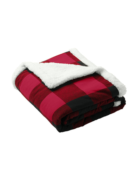 Flannel Sherpa Blanket - BP43 - Buffalo Plaid