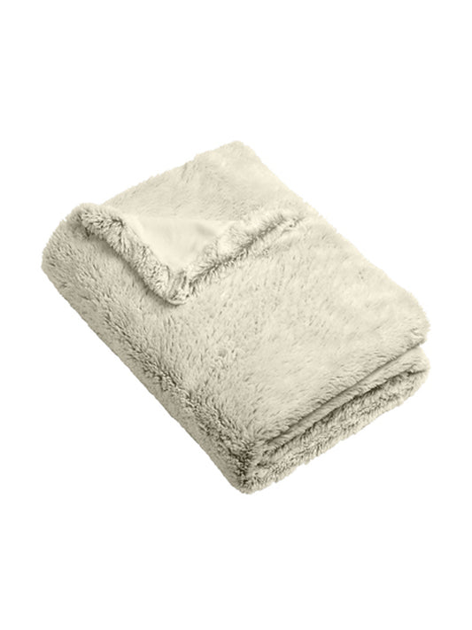 1-Pocket Faux Fur Blanket - BP45 - Marshmallow