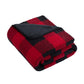 Double-Sided Sherpa Plush Blanket - BP48 - Black/ Red Buffalo Plaid