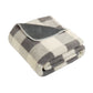 Double-Sided Sherpa Plush Blanket - BP48 - Grey/ Marshmallow Buffalo Plaid