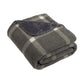 Double-Sided Sherpa Plush Blanket - BP48 - Marshmallow/ Grey Window Pane