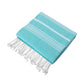 Stripe Pattern Cali Throw Blanket - BP90 - Aquamarine/ White