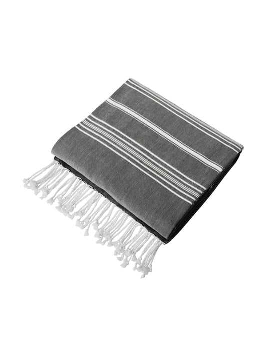 Stripe Pattern Cali Throw Blanket - BP90 - Deep Black/ White