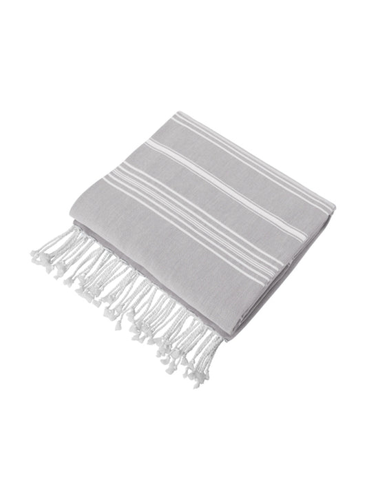 Stripe Pattern Cali Throw Blanket - BP90 - Monument Grey/ White