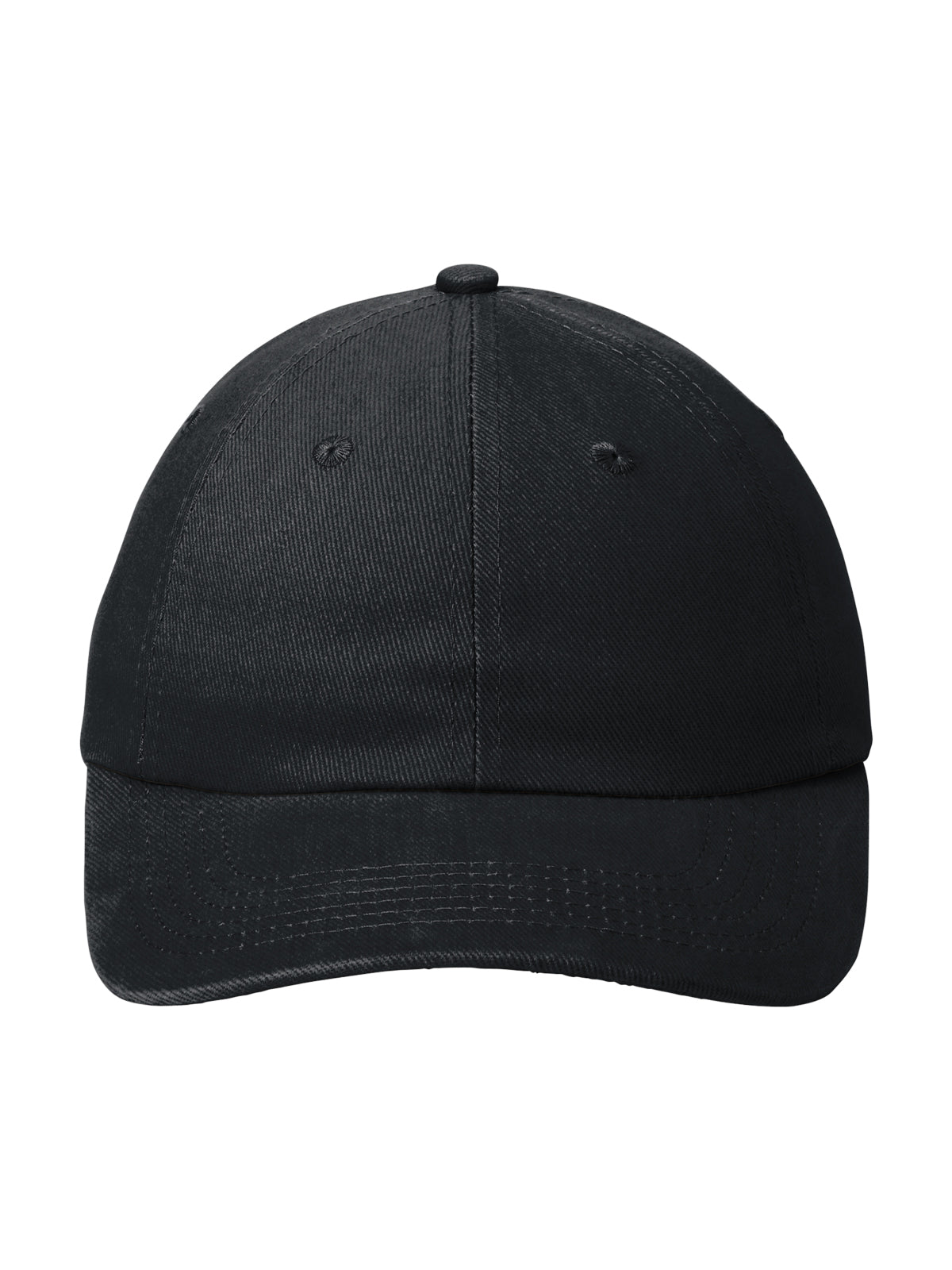 Unisex Unstructured Brushed Twill Cap - BTU - Black