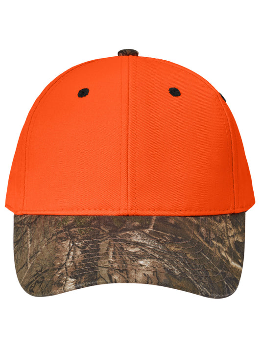 Unisex Camo Brim Cap - C804 - Orange Blaze/Realtree Xtra