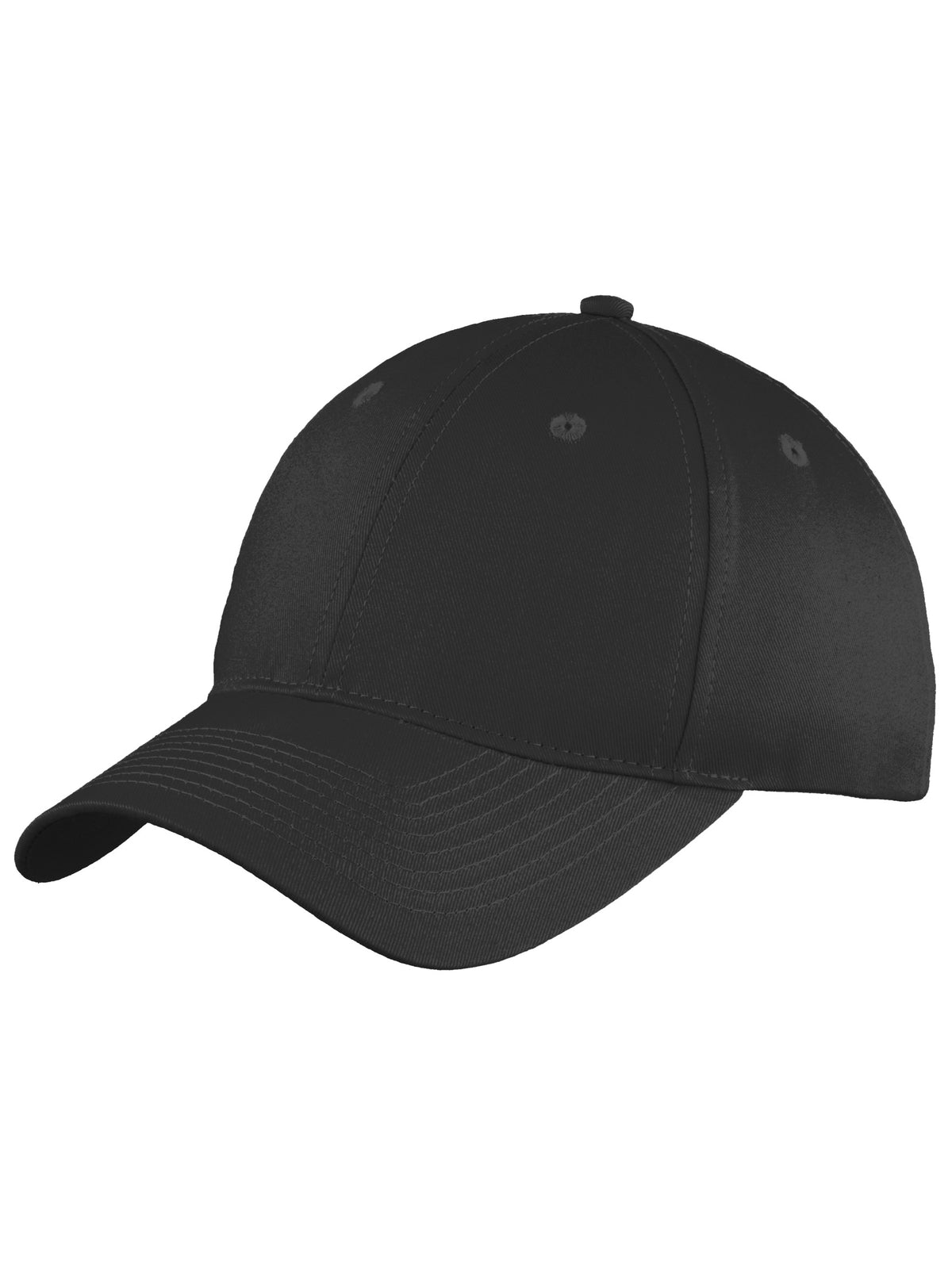 Six-Panel Unstructured Twill Cap - C914 - Black