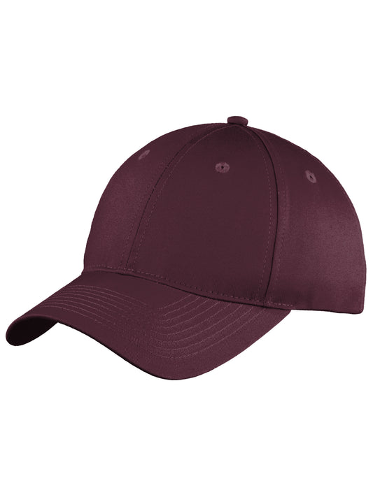 Six-Panel Unstructured Twill Cap - C914 - Maroon
