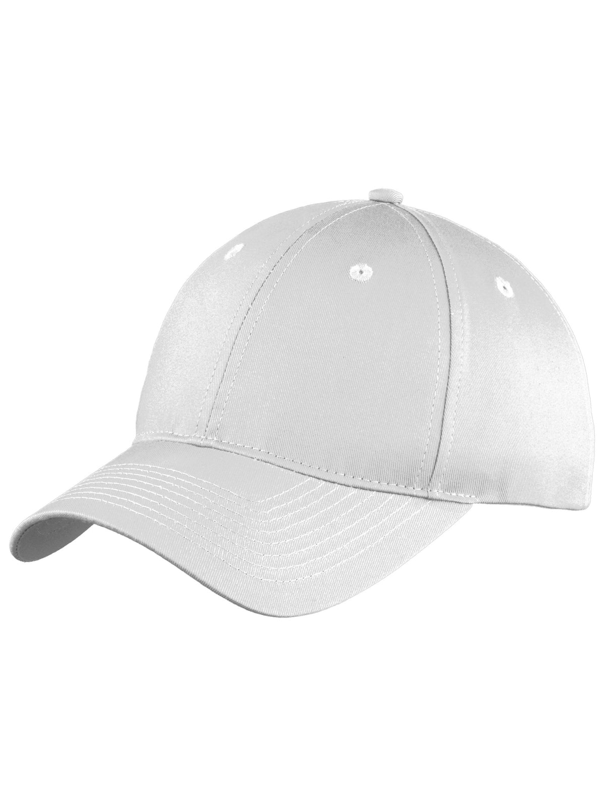 Six-Panel Unstructured Twill Cap - C914 - White