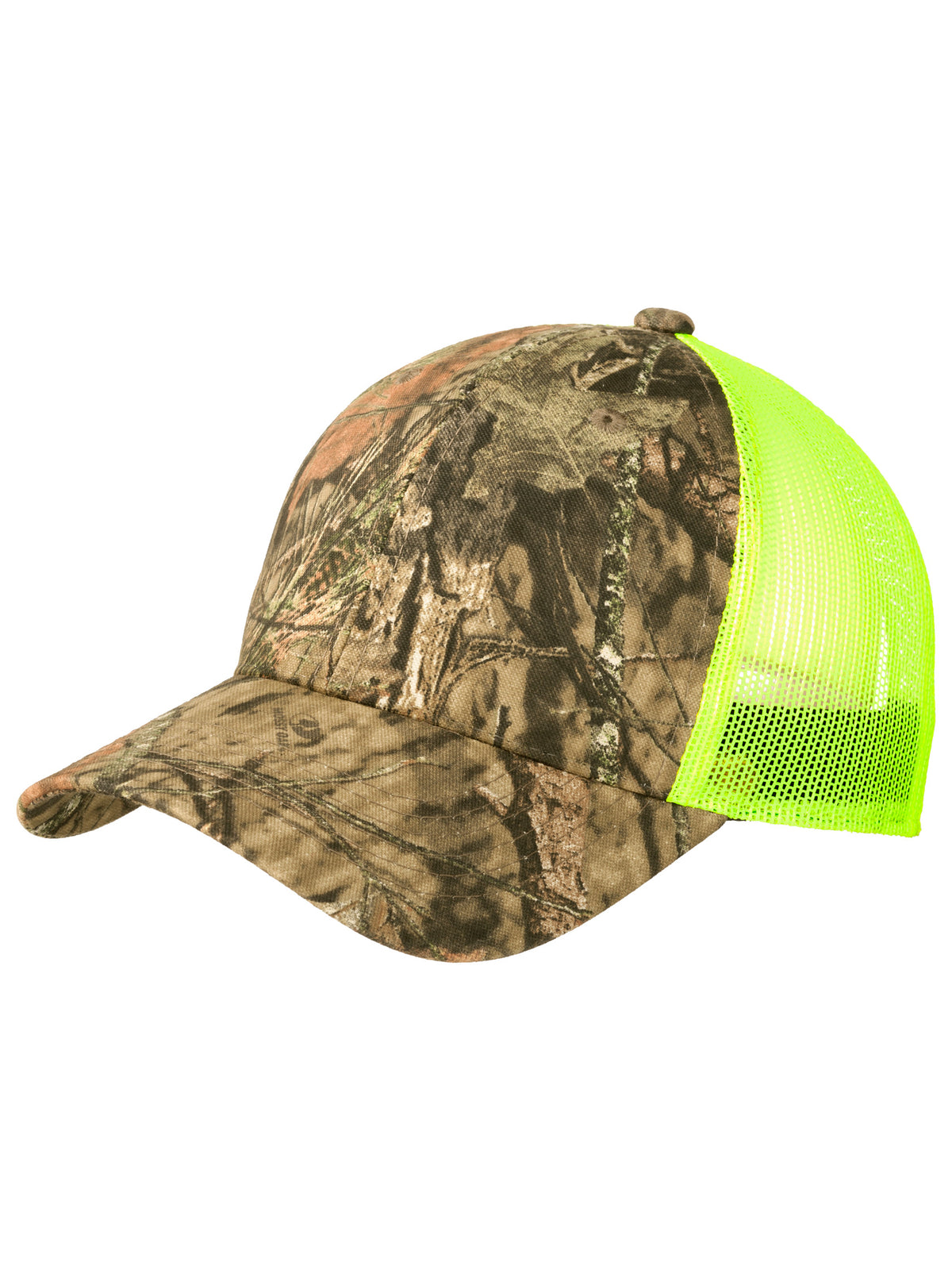 Unisex Structured Camouflage Mesh Back Cap - C930 - Mossy Oak Break-Up Country/Neon Yellow