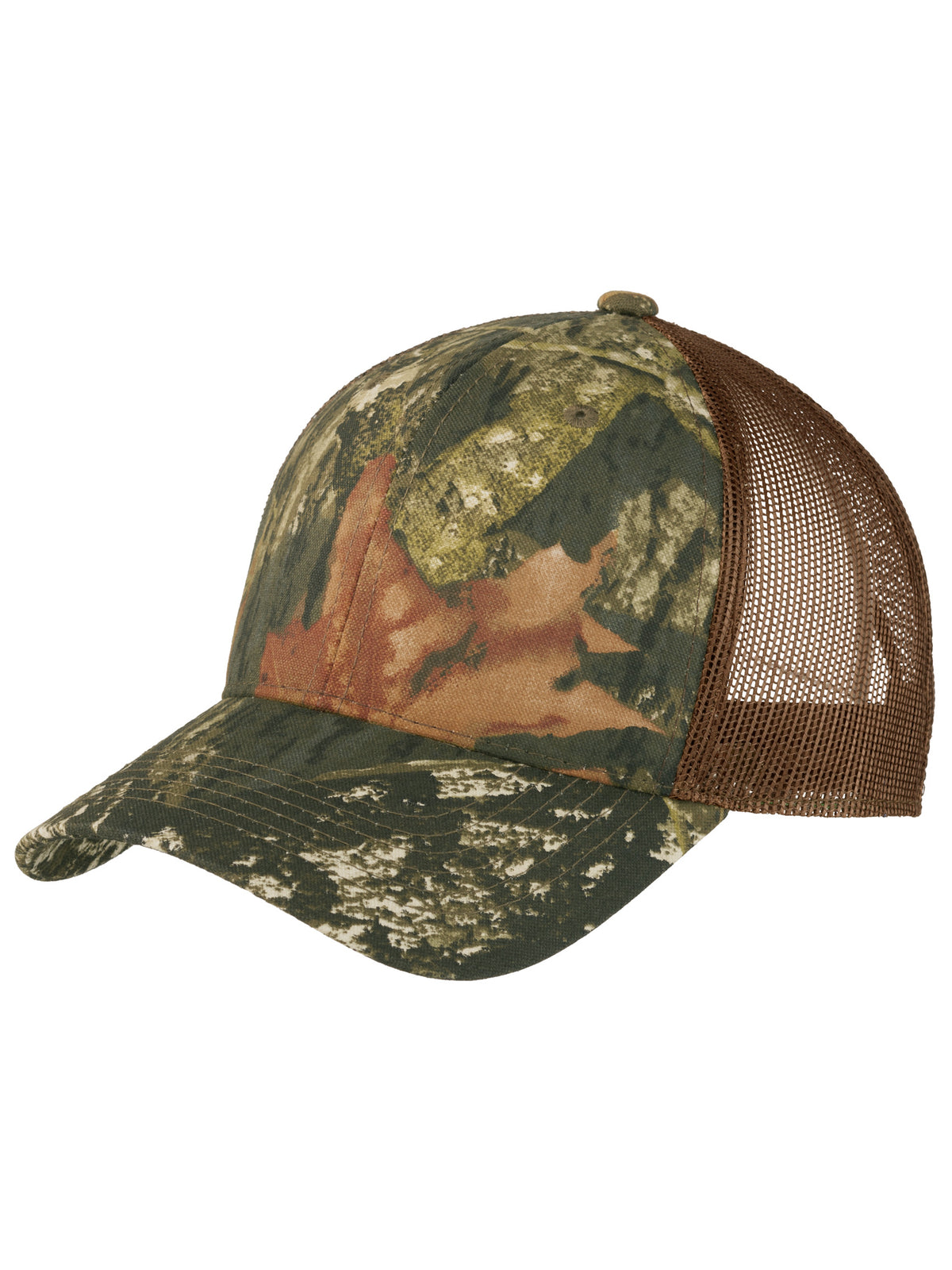 Unisex Structured Camouflage Mesh Back Cap - C930 - Mossy Oak New Break-Up/Brown