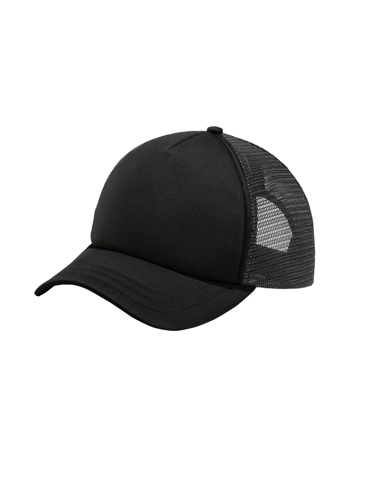 Unisex 5-Panel Twill Foam Trucker Cap - C936 - Black/Black