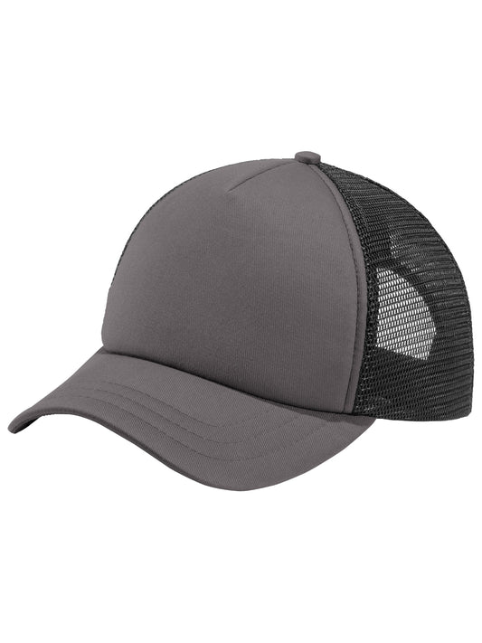 Unisex 5-Panel Twill Foam Trucker Cap - C936 - Charcoal/Black