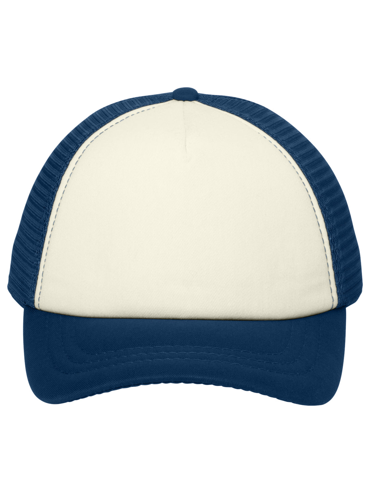 Unisex 5-Panel Twill Foam Trucker Cap - C936 - Ivory/Navy