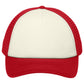 Unisex 5-Panel Twill Foam Trucker Cap - C936 - Ivory/Red
