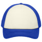 Unisex 5-Panel Twill Foam Trucker Cap - C936 - Ivory/Royal
