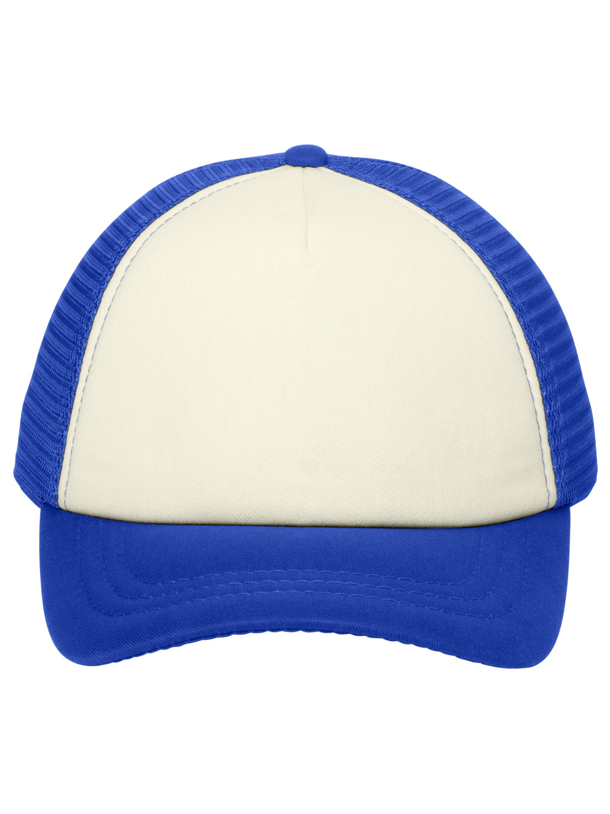 Unisex 5-Panel Twill Foam Trucker Cap - C936 - Ivory/Royal
