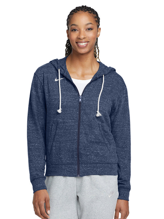 Women's Two-Pocket Gym Vintage Full-Zip Hoodie - CN9402 - Team Navy