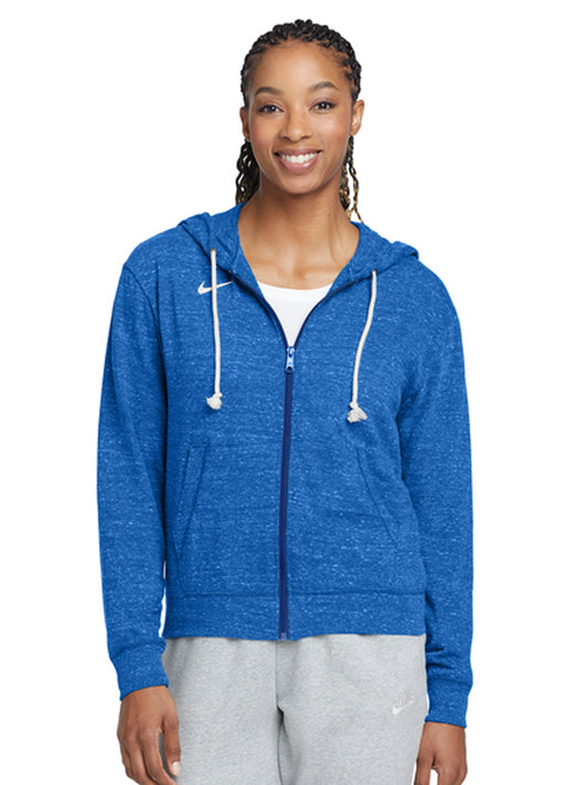 Women's Two-Pocket Gym Vintage Full-Zip Hoodie - CN9402 - Team Royal