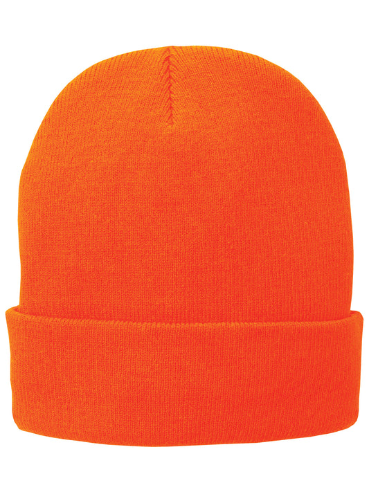 Fleece-Lined Knit Cap - CP90L - Athletic Orange