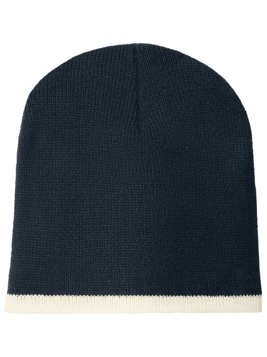 Beanie Cap - CP91 - Navy/Natural