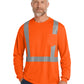 Men's One-Pocket ANSI 107 Class 2 Mesh Long Sleeve Tee - CS201 - Safety Orange