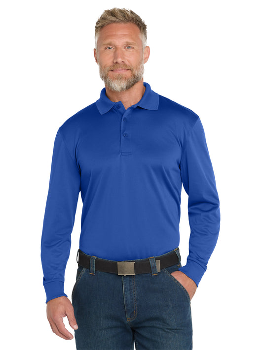 Men's Pocketless Long Sleeve Polo - CS412LS - Royal