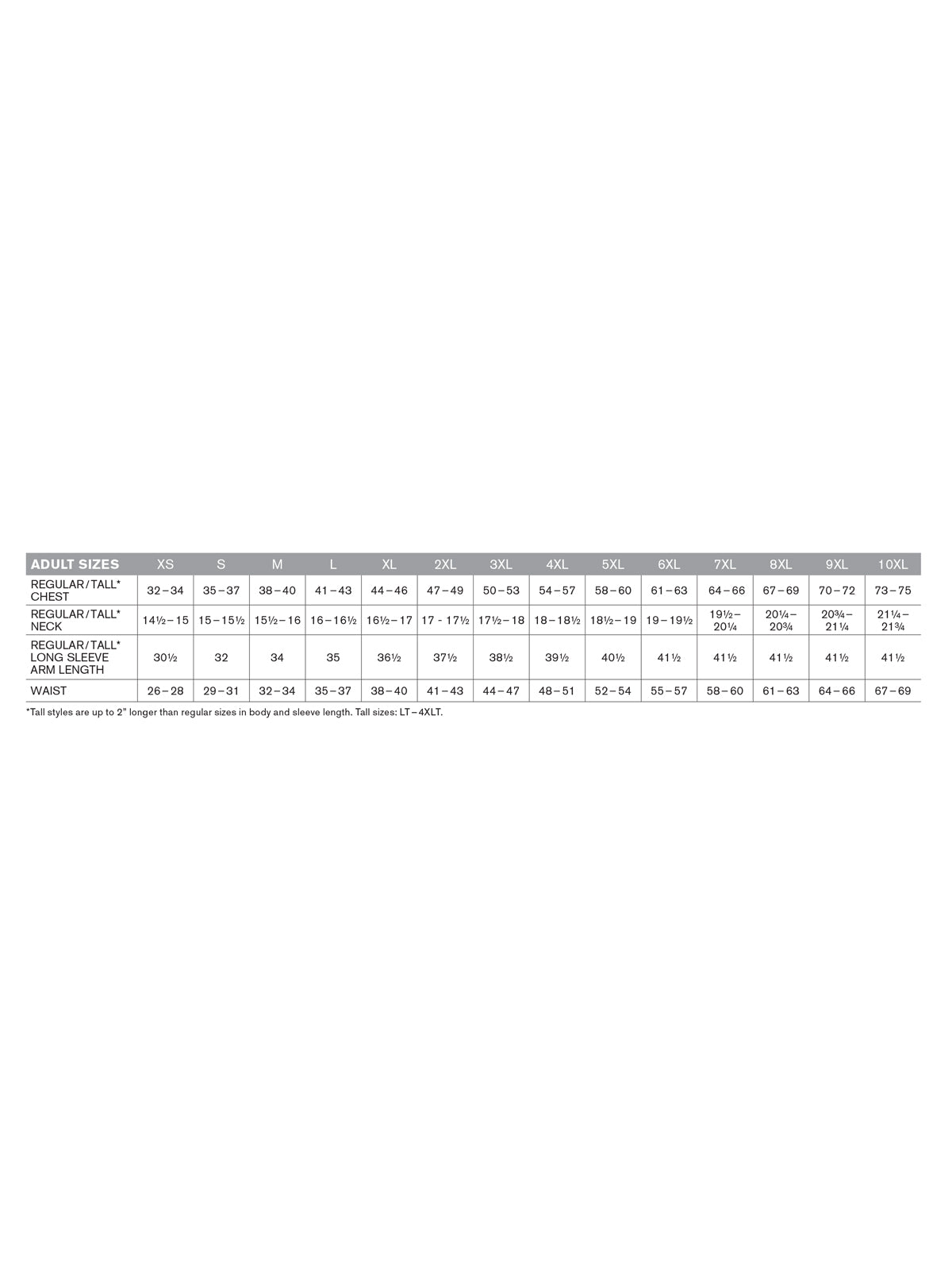 SIZECHART
