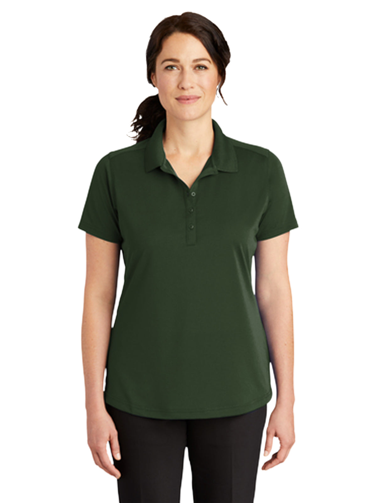 Women's Pocketless Lightweight Polo - CS419 - Dark Green