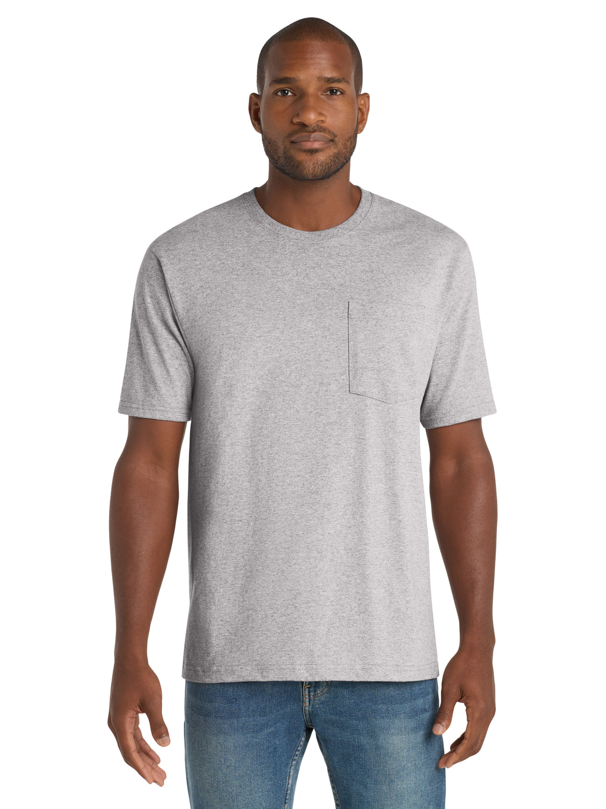 Men's 1-Pocket Workwear Tee - CS430 - Heather Grey