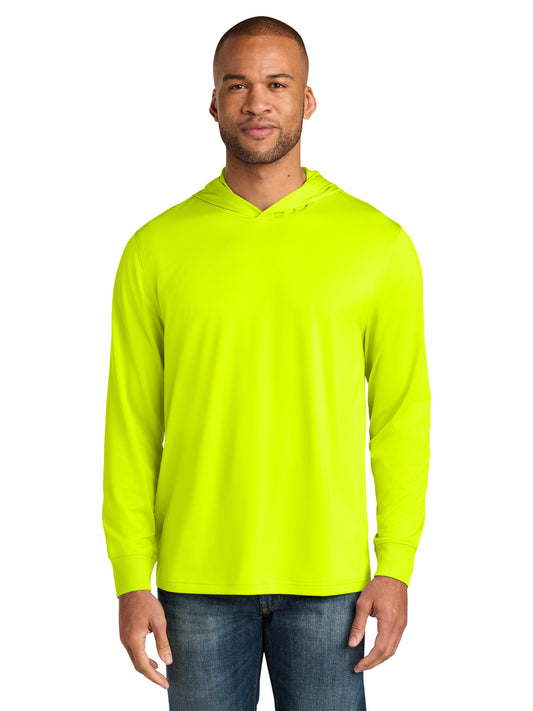 Men's Workwear Pro Long Sleeve Hooded Tee - CS440LSH - Safety Yellow