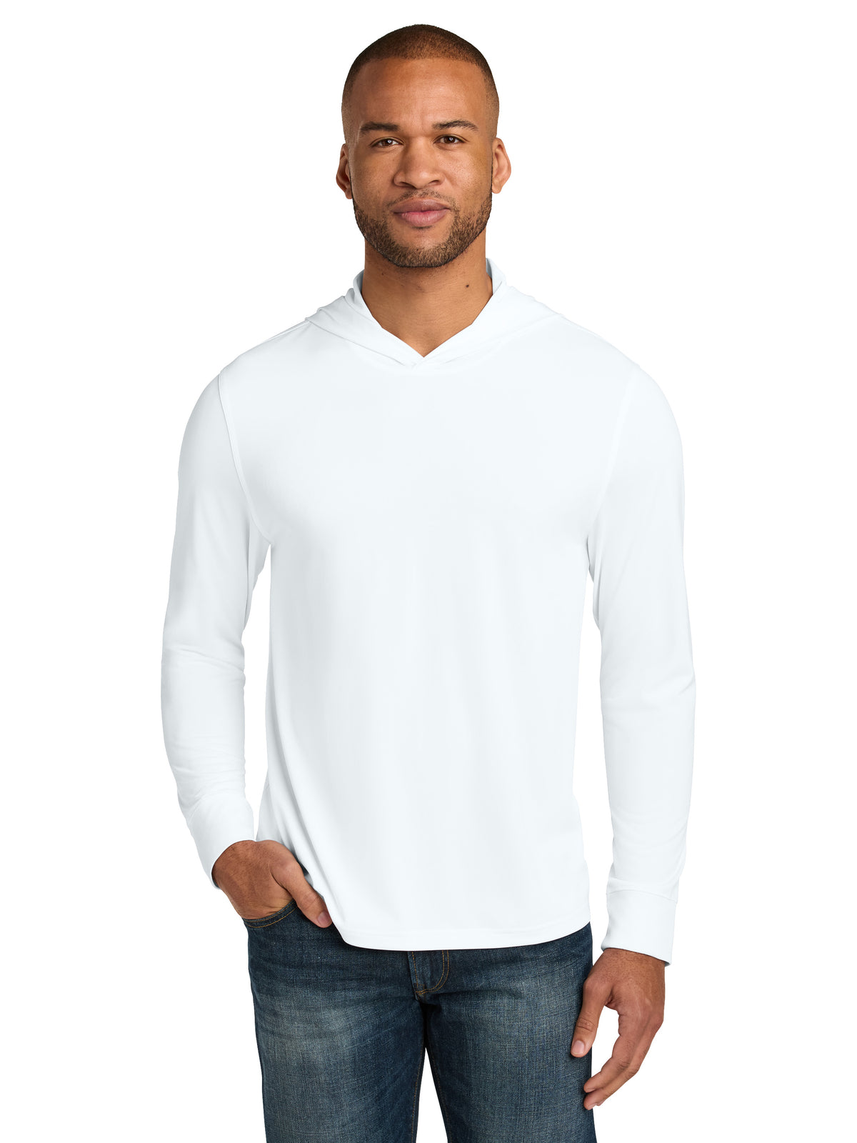 Men's Workwear Pro Long Sleeve Hooded Tee - CS440LSH - White