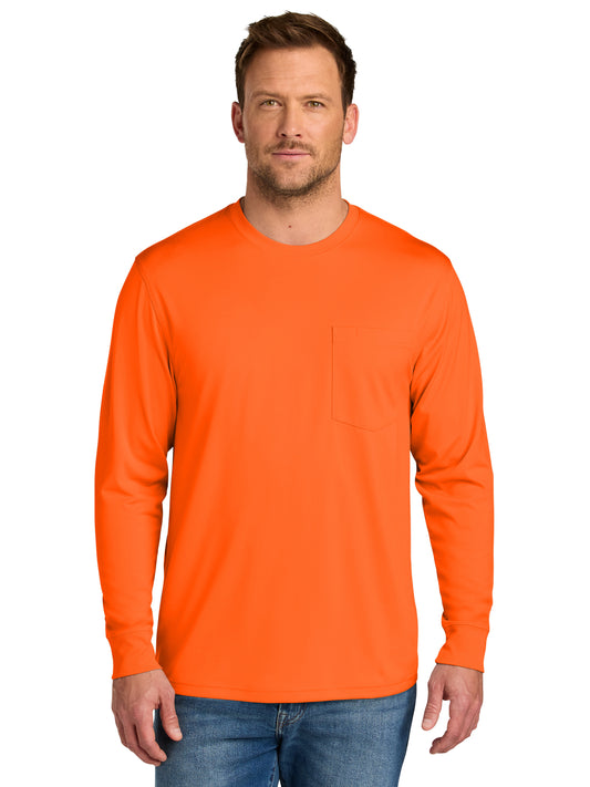 Men's Workwear Pro Long Sleeve Pocket T-Shirt - CS440LSP - Safety Orange